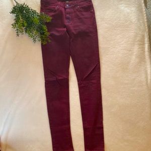 Burgundy Stretch Skinny Jeans